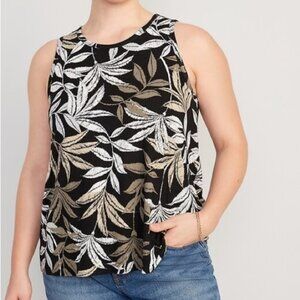 Old Navy XXL Luxe Tank Top Sleeveless Shirt Blouse Swing Long Length Relaxed Fit